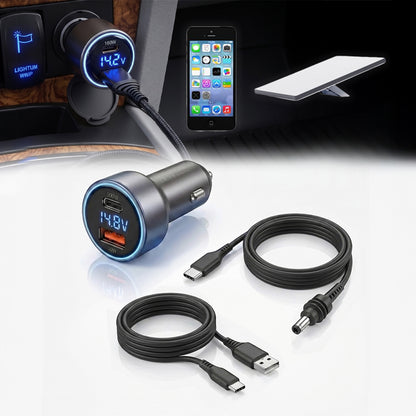Cable Auto 12v 24v para Starlink Mini y celular Voltímetro 130w