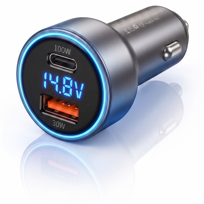 Cable Auto 12v 24v para Starlink Mini y celular Voltímetro 130w