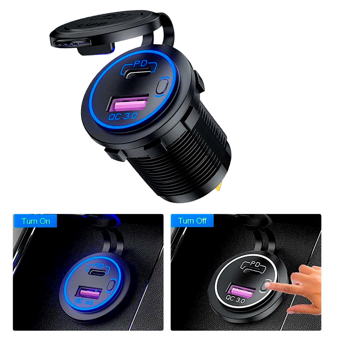 Cargador USB-C 20W + QC3.0 18W