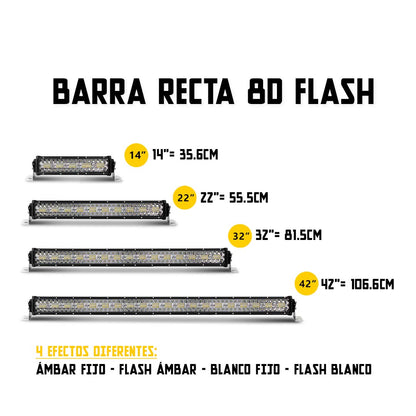 Barras LED "FLASH" Ambar Y Blanco