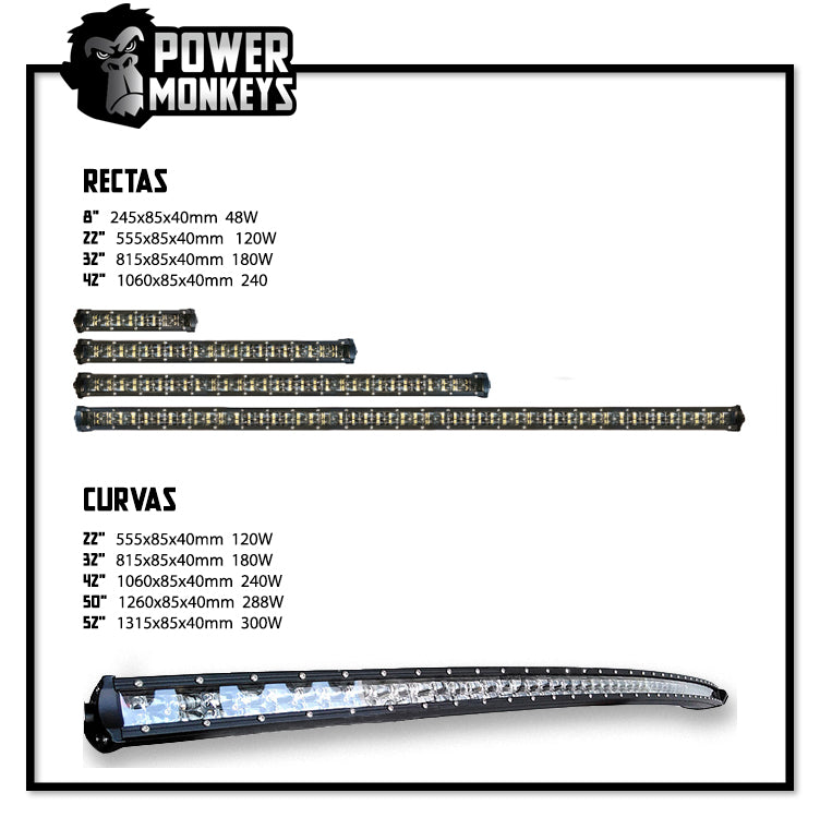 Barras LED 6D Slim DOBLE [Curvas y Rectas]