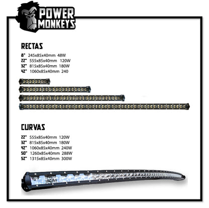 Barras LED 6D Slim DOBLE [Curvas y Rectas]