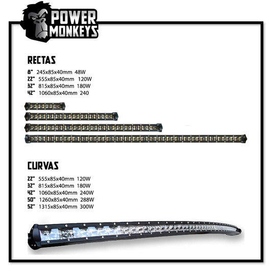 Barras LED 6D Slim DOBLE [Curvas y Rectas]