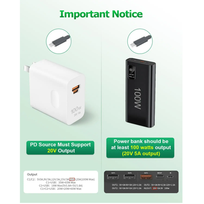Cable 2M Adaptador USB-C para Starlink Mini 100w