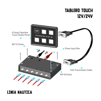 Tablero Touch de 6 Teclas Personalizables Nautico