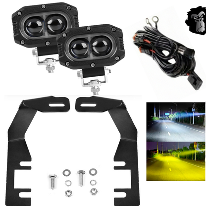 Combo Capot Par de faros LED 2,5" + Soporte para Capot + Kit Instalacion