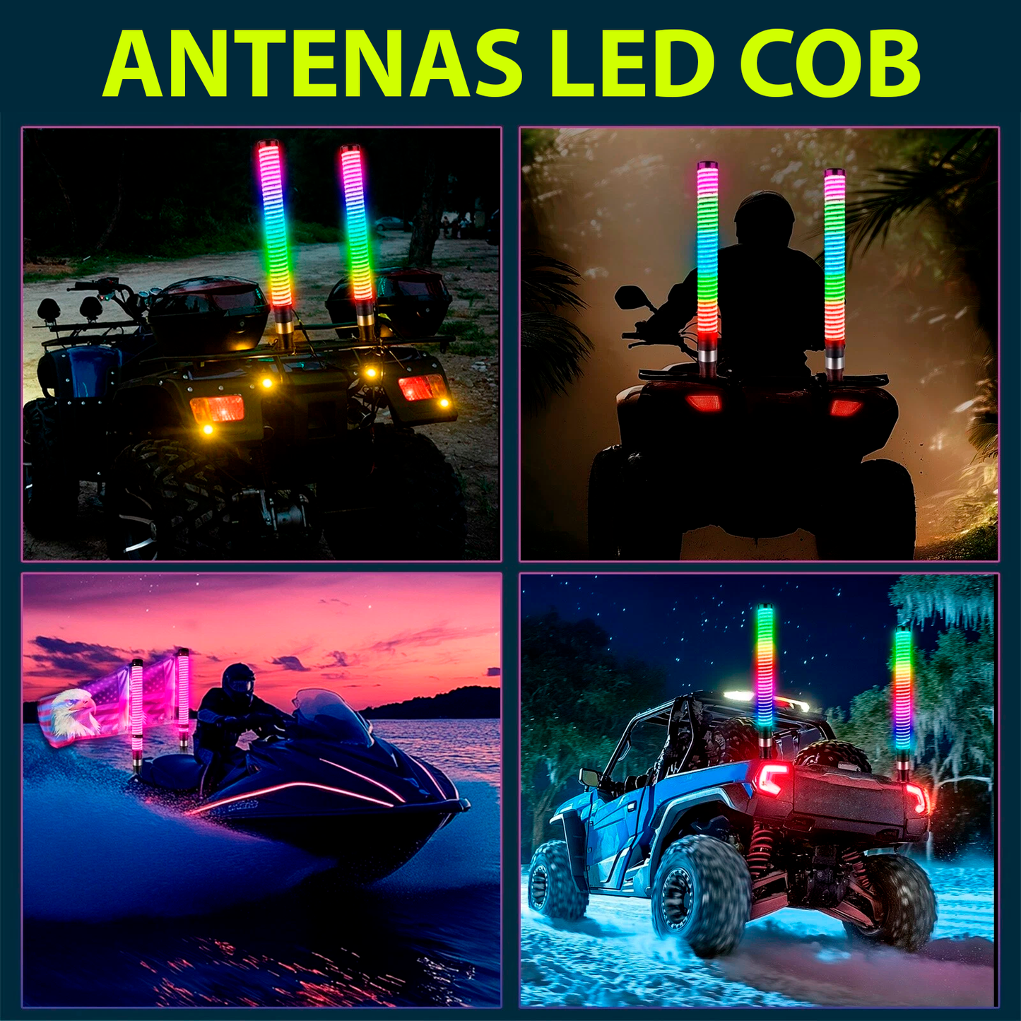 ANTENAS LED COB  pixel Varios Tamaños UTV y Off Road