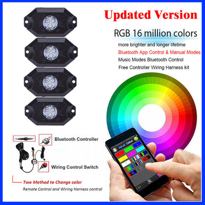 Kit ROCKLIGHT RGB - 4 faros con app Bluetooth