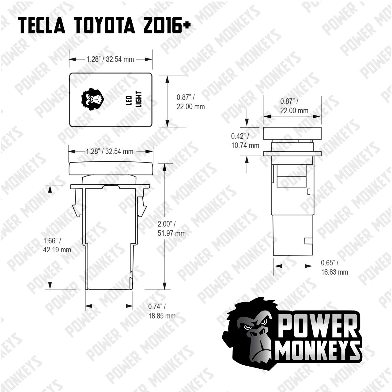 Teclas LED Para TOYOTA +2016